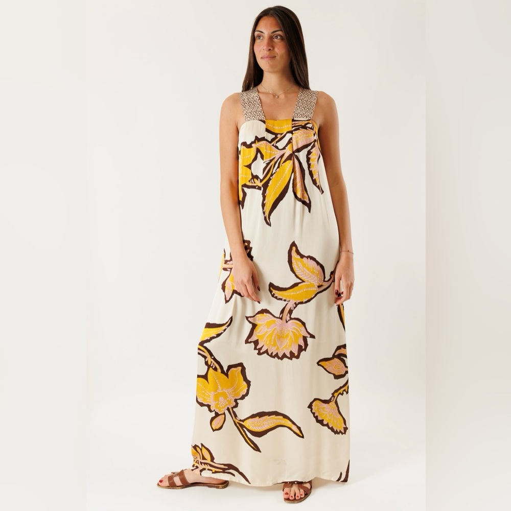 B.YU Long Dress with Floral Print BY08191